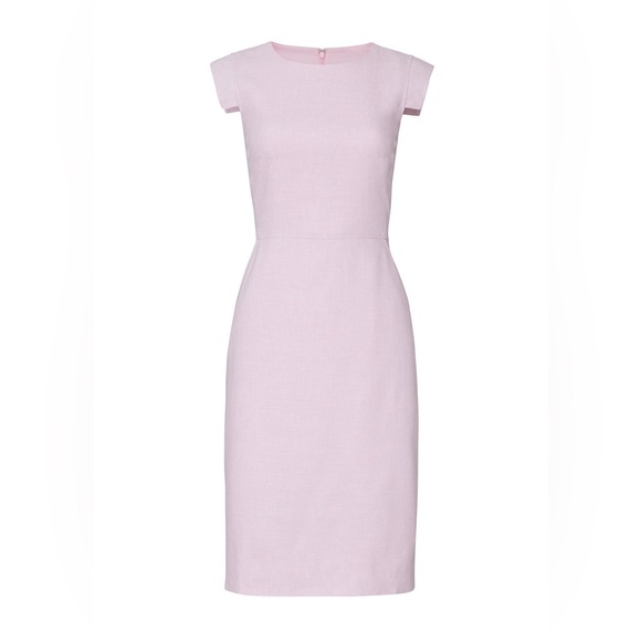 J Crew Pale Orchid Resume Linen Blend Pink Work Sheath Dress- Size 4 - Picture 1 of 10